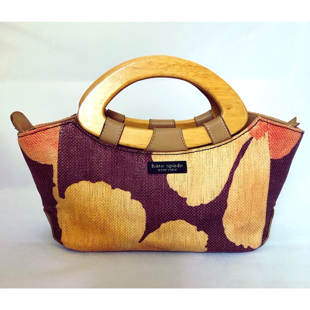 Kate Spade Vintage Straw Floral Handbag